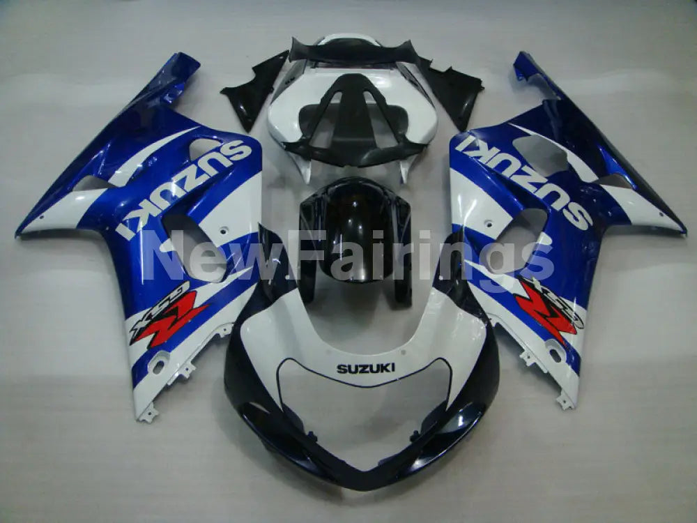 White Blue and Black Factory Style - GSX-R600 01-03 Fairing Kit
