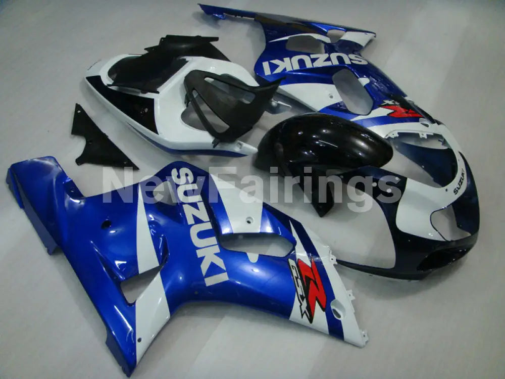 White Blue and Black Factory Style - GSX-R600 01-03 Fairing Kit