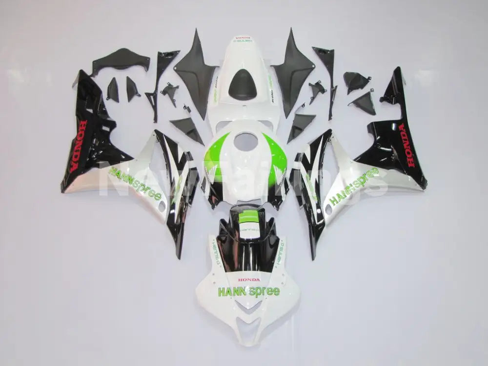 White and Green Black Factory Style - CBR600RR 07-08 Fairing Kit