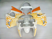 Laden Sie das Bild in den Galerie-Viewer, White and Orange Flame NINJA ZX 6R 00 02 Fairing Kit