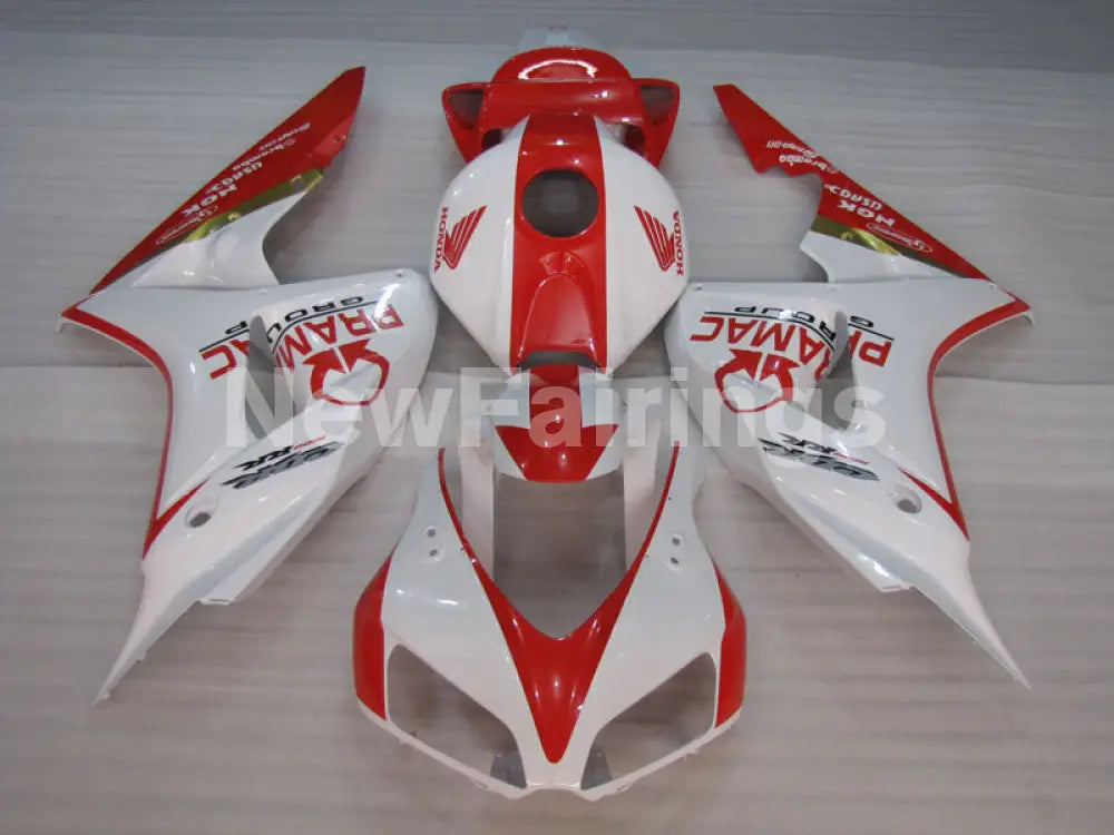 White and Red PRAMAC - CBR1000RR 06-07 Fairing Kit