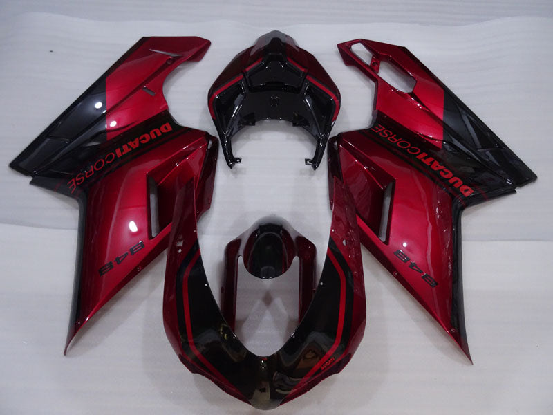 Wine Red and Black Factory Style - Ducati 848 07-11 Fairing Kit