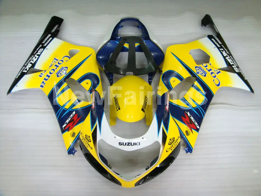 Yellow and Blue Corona - GSX-R600 01-03 Fairing Kit