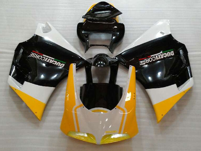 Yellow and White Black Factory Style - Ducati 748 96-02 Fairing Kit