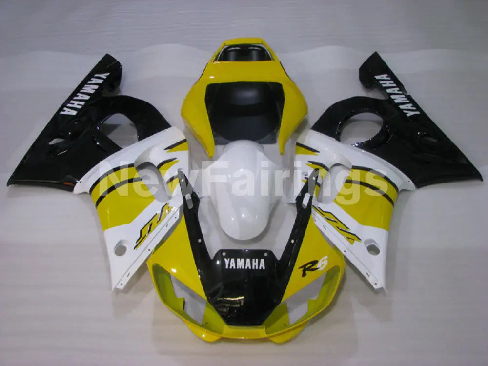 Yellow and White Black Factory Style - YZF-R6 98-02 Fairing Kit Vehicles & Parts > Vehicle Parts & Accessories > Motor